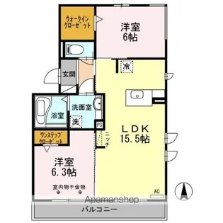 ラ・グラシューズ【2階】の間取り