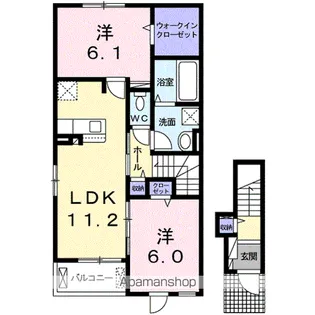 カーサ・セレーノ【2階】の間取り