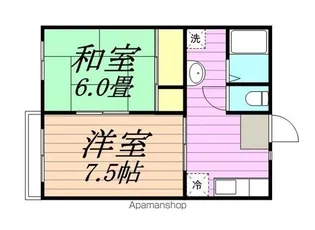 ポワール鶴ヶ谷【203号室】の間取り