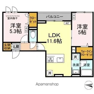 セレスティア柴又II【2階】の間取り