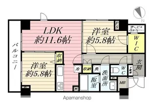 神奈川県横浜市鶴見区鶴見中央4丁目【マンション】の間取り