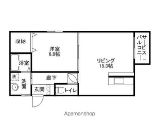 プラシード伊波【402号室】の間取り