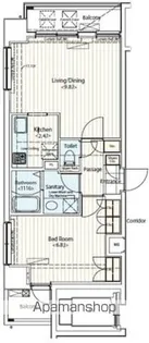 ドゥーエ新富町【12階】の間取り