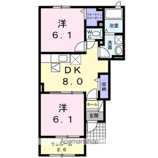 ノースリバーⅡ番館 B【1階】の間取り
