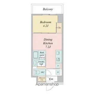 1DKの間取り画像