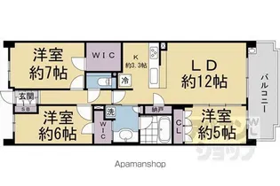プレミスト京都松ヶ崎【369号室】の間取り