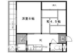 コーポラスナリタ【6号室】の間取り