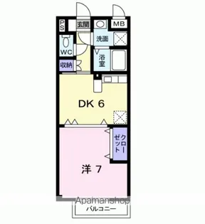 ペンサミエントA【2階】の間取り