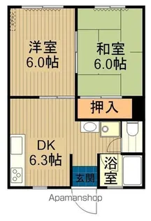 ハイム1.5百槻【102号室】の間取り