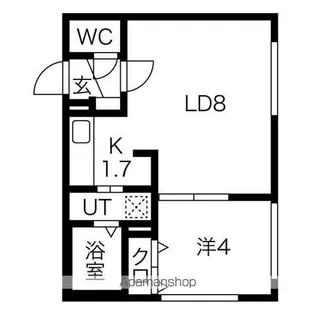 Bフラット創成川公園【5階】の間取り