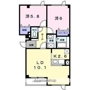 ビューシャトーⅡ【1階】の間取り