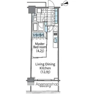 コンフォリア新宿イーストサイドタワー【5階】の間取り