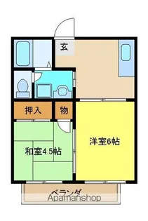 フローラル木花台【1-105号室】の間取り