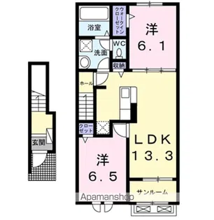クレールD【2階】の間取り
