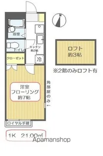 東京都江戸川区鹿骨1丁目【アパート】の間取り