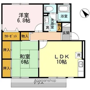 サンハイム東河原 Ⅱ棟【1階】の間取り