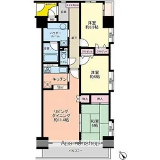ダイアパレスおゆみ野 II【8階】の間取り