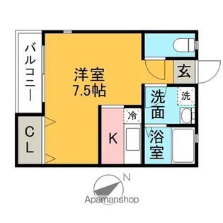 Aレガート東比恵駅前【3階】の間取り