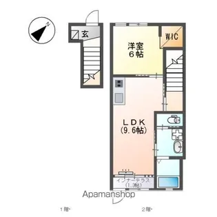 JIN2ND【202号室】の間取り
