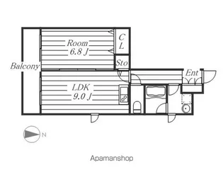ロータス亀島【8階】の間取り
