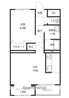 パールシティK・F【203号室】の間取り