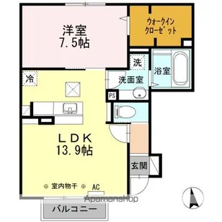 クレイン和【1階】の間取り