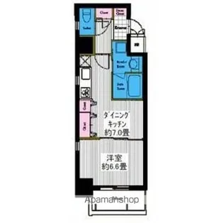 レジディア高岳【4階】の間取り