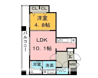 KDXレジデンス大濠ハーバービュータワー【6階】の間取り