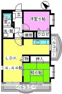 ピオーネ大神Ⅱ【3階】の間取り