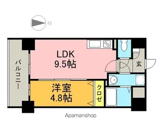 グランジュ大濠【4階】の間取り