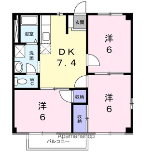 ニューシティ国富【1階】の間取り
