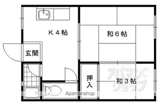 四ノ宮ハイツ【2-D号室】の間取り