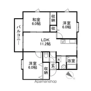 メロディ三浦【2階】の間取り