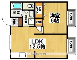 神愛ハイツ【2階】の間取り