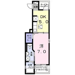 ボヌール・シュン【1階】の間取り