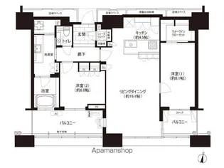 アイランドシティオーシャン&フォレストタワーレジデンスWEST【43階】の間取り