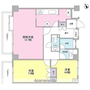 京西上目黒ガーデン【2階】の間取り