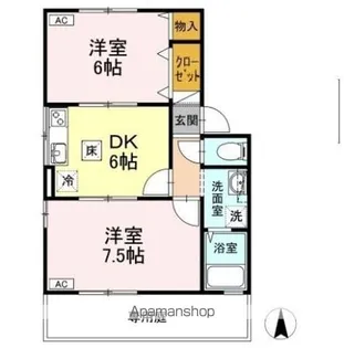 アヴェニュー北野 A棟【1階】の間取り