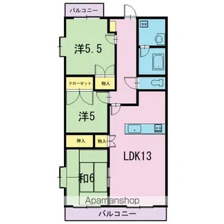 サニーコート上足【4階】の間取り