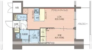プレジオ都島ASIAN【13階】の間取り