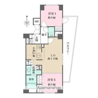 フローラルガーデン【6階】の間取り