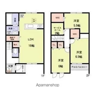 パールグレイス【1階】の間取り