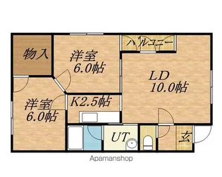 パレスマーサー【202号室】の間取り