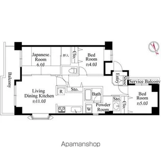 クレセントコート津田沼【6階】の間取り