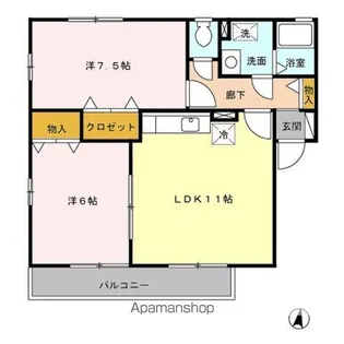 ロイヤルヒル NORTH・SOUTH【2階】の間取り