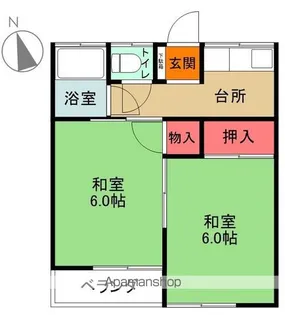 大和コーポ西棟【2階】の間取り