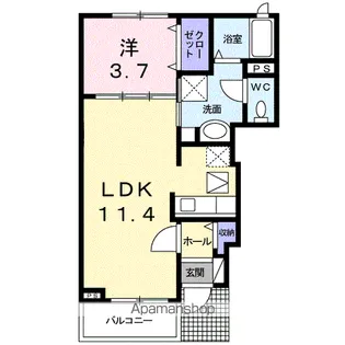 ブルック【1階】の間取り