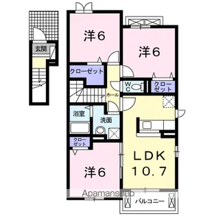 クレメント参番館【2階】の間取り