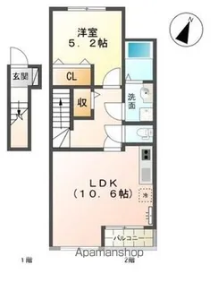 プランドール錦町【2階】の間取り