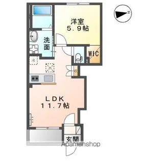 クリード長須賀【1階】の間取り